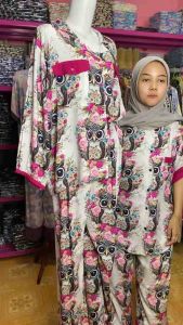 Setelan One Set Piyama Lengan Panjang Motif Model Pocket Depan Bahan Adem Bumil Busui/Pajamas Rayon/Setelan Model Kombinasi Bahan Rayon Premium/Setelan Motif Burhan OWL