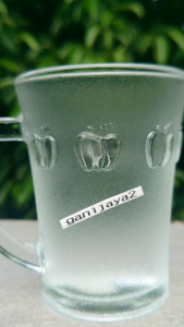 Gelas Kopi Motif Apel Murah (1pcs) Gelas Kaca Tebal