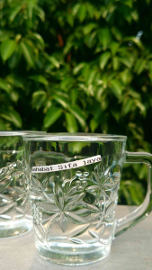 CANGKIR KOPI SUSU 2PCS & GELAS KOPI MOTIF BUNGA CANTIK