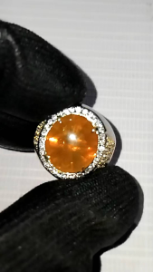 cincin dgn batu natural fire opal