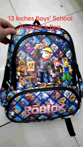 Roblox School Backpack for Boys 13 Inches Lightweight Durable with Side Pockets & Ample Storage Space 33x27x9 cm