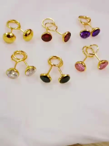 Anting Toge Besar Perak 925 Lapis Mas: Aksesoris Perhiasan Wanita Unik