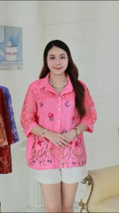 เสื้อเชี้ตผู้หญิงใส่ทำบุออกงานได้อก38-42นี้วและอก44-46นี้วและอก48-52นี้วใส่ได้