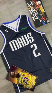 JERSEY BASKET KYRIE IRVING MAVS DALLAS BIRU DONGKER HITAM BLACK 2 2022 2023 SWINGMAN