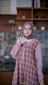 MITAYA DRES 1 2 & 3 - GAMIS KEKINIAN DRES KATUN HARUKA MIX TOYOBO MOTIF KOTAK KOTAK BY ANNAIRA.ID