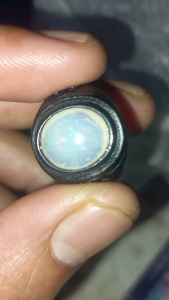 natural kalimaya banten jarong joss jenis cikelapa dim 12×10×25mm.ring titanium hitam no.8.