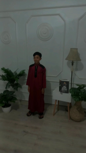 Jubah anak laki laki premium Warna Maroon 3- 16 Tahun lengan panjang