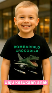 Baju anak perempuan Baju anak laki laki Kaos anak perempuan & anak laki laki Anomali Bombardino crocodilo Rudal