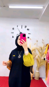 GAMIS LENGAN KOMBINASI JUMBO LD 120 BY NABIL GAMIS VIRAL BISA COD GAMIS TERBARU KAOS COMBAD 20S