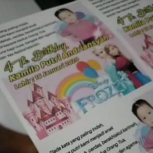 Stiker Ulang Tahun Anak Cewek (Isi 50 Lembar) Stiker Ultah Langsung Tempel