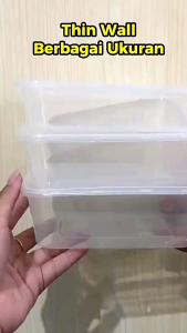 Thinwall KLIR Persegi Panjang 500/650/750/1000 ML + Tutup / Kotak Makan Plastik Per Pack Isi 25 PCS