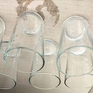 6 pcs gelas lurus polos/gelas sirup/gelas polos bening
