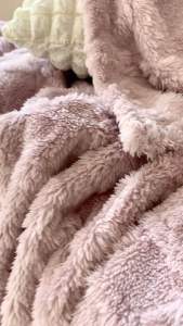 DOUBLE SIDED LAMB WOOL CASHMERE THICK BLANKET (WOOL BLANKET) Double 150*200cm Queen 180*200cm and King 200*220cm