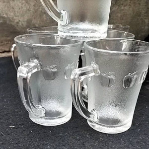 murah 6pcs cangkir kopi/gelas kopi/gelas kaca tebal/gelas gagang