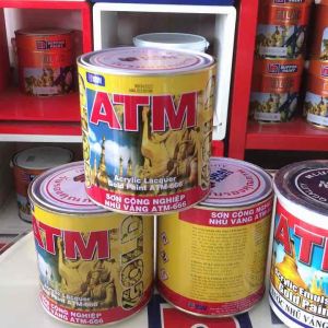 Sơn công nghiệp nhũ vàng ATM- 666 ( 875ml )Trang trí cho các bề mặt bằng gỗ tường xi măng kim lọai đồ thủ công mỹ nghệ tượng phù điêu...