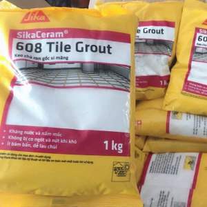 Keo chà ron SikaCeram Kết dính tuyệt hảo với gạch - 608 Tile Grout (Bao 1kg). Không co ngót và nứt khi thi công