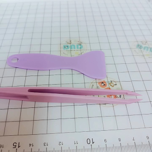 手账镊子 彩色塑料镊子离型铲加硬夹子 粉蓝色紫色贴纸文具玩具 Plastic Tweezers Straight Scraper Sticker Tool Set DIY Accessories Art Handcraft