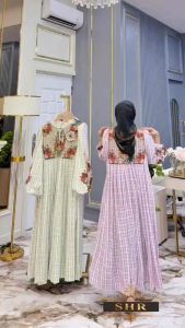 SHR Midi dress katun printing motif bunga by SHR