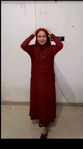 GAMIS MARWAH SET HiJAB OVAL PAKAYAN SYARI JERSY BALON PREMIUM