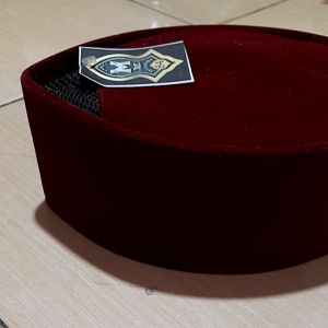 Songkok Bluru Halus Maroon 9cm