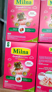 Milna Crunch Cheese Ukuran 20gr Dengan Bayam & Brokoli/Berries with yogurt Usia 8Bulan keatas
