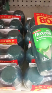 Men Rexona Quantum Dry Anti-Stain Deodorant 72H Non-Stop Confidence 45ml x 2 Bottles Buy 1 Get 1 Free