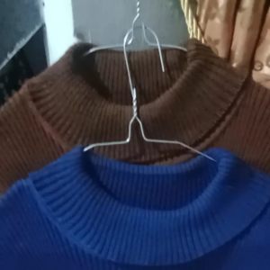 sweater rajut kerah tinggi pria jumbo