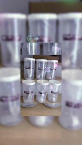 6 ใบ กระป๋องฝาเกลียว โหล พลาสติก ฝา เกลียว กระบอก พลาสติก ใส ฝา เกลียว พร้อมช้อน จัดเซ็ต 6 ใบ พลาสติกเหนียว แข็งแรง