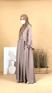 Gamis Lurie Bahan Crinkle Airflow Dres Lurie Dress Lurie