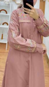 GAMIS KHADIJAH BY DUNGKAN | GAMIS BORDIR KATUN TOYOBO FODU | GAMIS MODEL BORDIR TERBARU