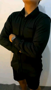 Kemeja Pria Slimfit Kemeja Pria Hitam Lengan Panjang