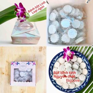 Hộp 300g bánh bột linh (phục Linh )nguyên chất nhà làm giòn thơm tan trong miệng -Biglove