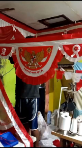 Background Bendera Garuda 10 Gelombang Polyster Peles (9m)