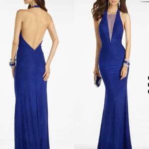 Halter Strap Lace  elegant long evening Gown- US size: 8 [Preowned]