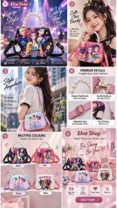Cute Cartoon Pearl Handle Shoulder Bag for Girls | Mini Crossbody Handbag | Stylish Kids Sling Bag | Elva Shop