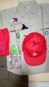 BSP TYPE A & TYPE B SET 7 in 1 COMPLETE COTTON REPELLANT FABRIC SCOUTING UNIFORM GRADE HIGH SCHOOL KIDS BOYS COTTON SHORTS LONG SWEATER BELT SCARF HAT POLO SOCKS