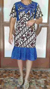 dress duyung batik brokat m l resleting belakang