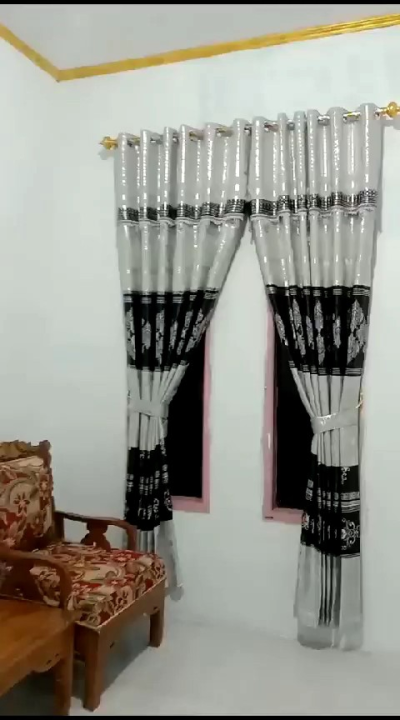 Gorden Jendela Pintu Minimalis Smokring Motif Batik Gorden Satu Set Poni A tas Pintu Minimalis