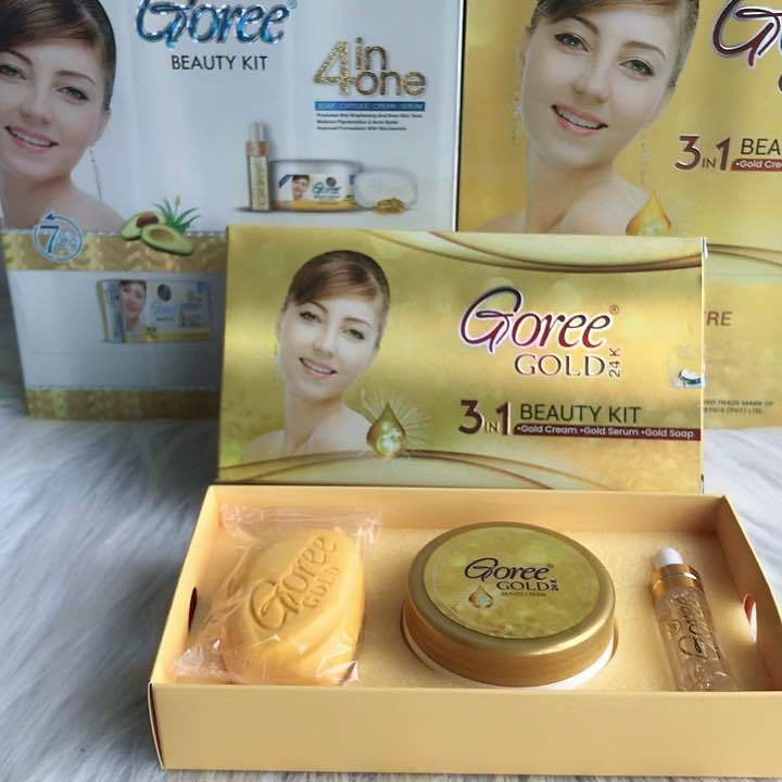 Goree Gold 24K 3in1 Beauty Kit Gold Cream + Gold Soap + Gold Serum