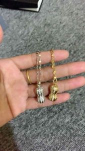 [Bayar Di Tempat] Kalung Titanium Anti Karat Asli Rantai Gold Liontin Kacang Mutiara Terbaru/Accesories Wanita Keren/Perhiasan Wanita Terbaru/Kalung Style Korea Terlaris-Rosbur Gallery KT35