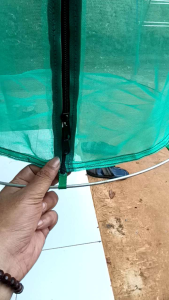 Kandang lalat Black Soldier Fly Magot kandang bulat D 100cmx200cm bahan kain kasa hijau kandang gantung siap pakai