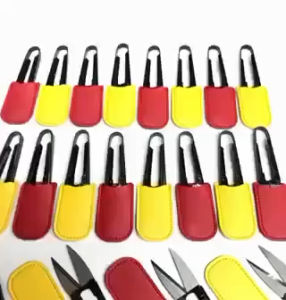 Kéo bấm chỉ thép không gỉ cao cấp của Hàn Quốc mũi kéo bọc bao da