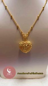 ตัวอย่างทองหัวใจช่วยเสริมจมูก พร้อมสร้อยคอเม็ดมะยม หุ้มเสริม และบล็อกใส่แทนการเสริมจมูก ได้รับการสร้างร่วมกับร้านทองแท้