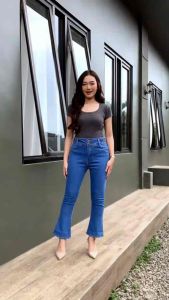 Celana Jeans Wanita Highwaist Cutbray Terbaru Kancing 4 Nyaman Dipakai Bahan Soft Jeans Stretch Melar Real Pict
