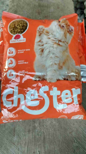 chester makanan kucing kering dengan rasa tuna kemasan 800gram