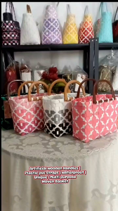 BAKUL ANYAMAN SULAM SAKURA SIZE XXS WITH ARTIFICIAL WOOD WOODEN BAMBOO HANDLES