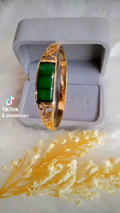 Gelang Giok Lapis Emas Model Elegan Awet Gold Berkilau Mewah