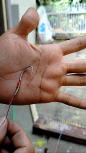 kail pancing sidat siap pakai model gibeg bahan baja hitam