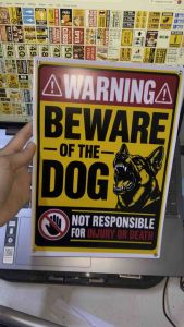 BEWARE OF DOG PORTRAIT SIGNAGE PVC TYPE WATERPROOF AND NON-FADING 11x7.5inch