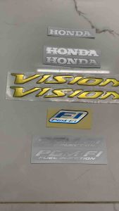 Trọn bộ tem nổi Vision màu vàng đời từ 2015-2017 hàng nhập Thái Lan chất lượng cao dành trang trí riêng cho dòng xe này tem nổi màu sắc rất đẹp và bền giá bán cực tốt bán lẻ như bán sỉ một bộ đầy đủ như hình chụp